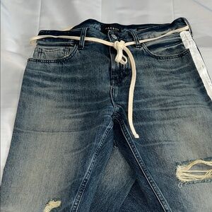 PacSun Men's Distressed Blue Jeans with White Details